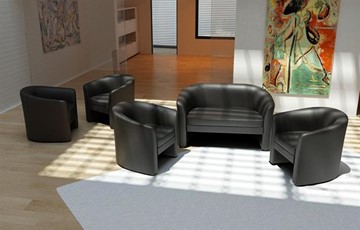Офисный диван двухместный Крон, экокожа в Хабаровске - предосмотр 1